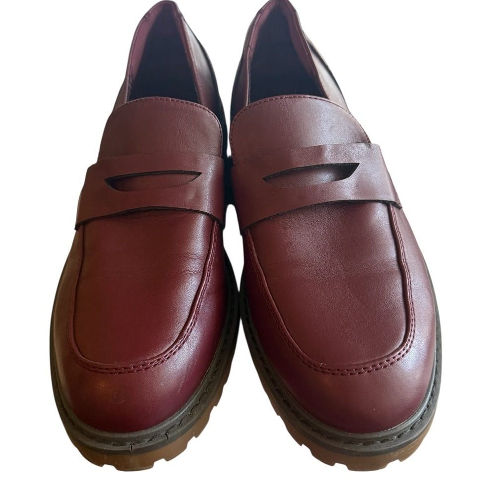 Abound Men’s Burgundy Leather Loafers Size 9 – Classic Slip-On Dress Shoes